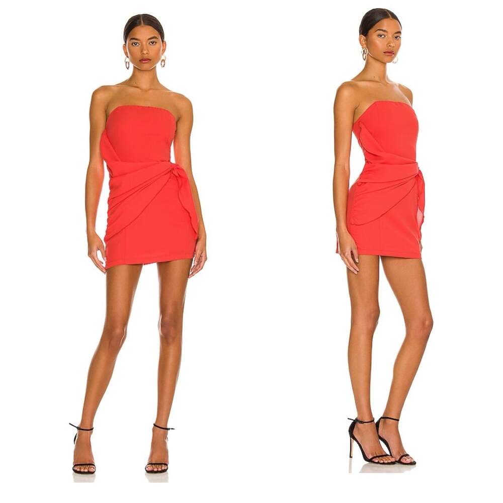 Superdown Andria Strapless Mini Dress in Red